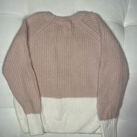 Elodie Girl Pink and White Knit Sweater - Picture 2 of 4